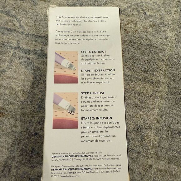 NWT Dermaflash DERMAPORE+ Ultrasonic Pore Extractor & Serum Infuser - Picture 5 of 6